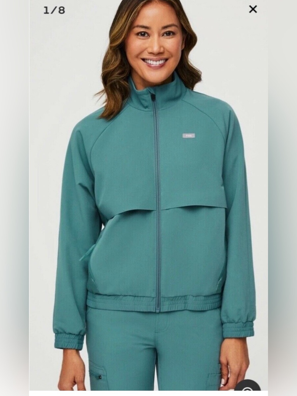 FIGS hydrogreen performane scrub jacket